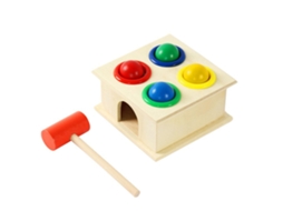 Primerox brinquedo de Martelo com Bolas de Madeira Educativo para Bebês Desenvolvimento Coordenação Olho mão