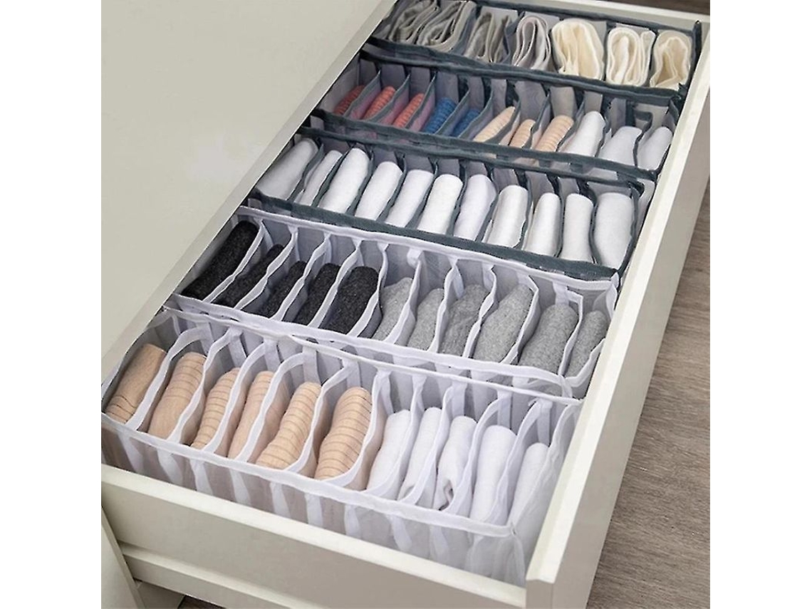 Conjunto de 2 Organizadores de Roupa Plegáveis com 7 Compartimentos NOVA LINE