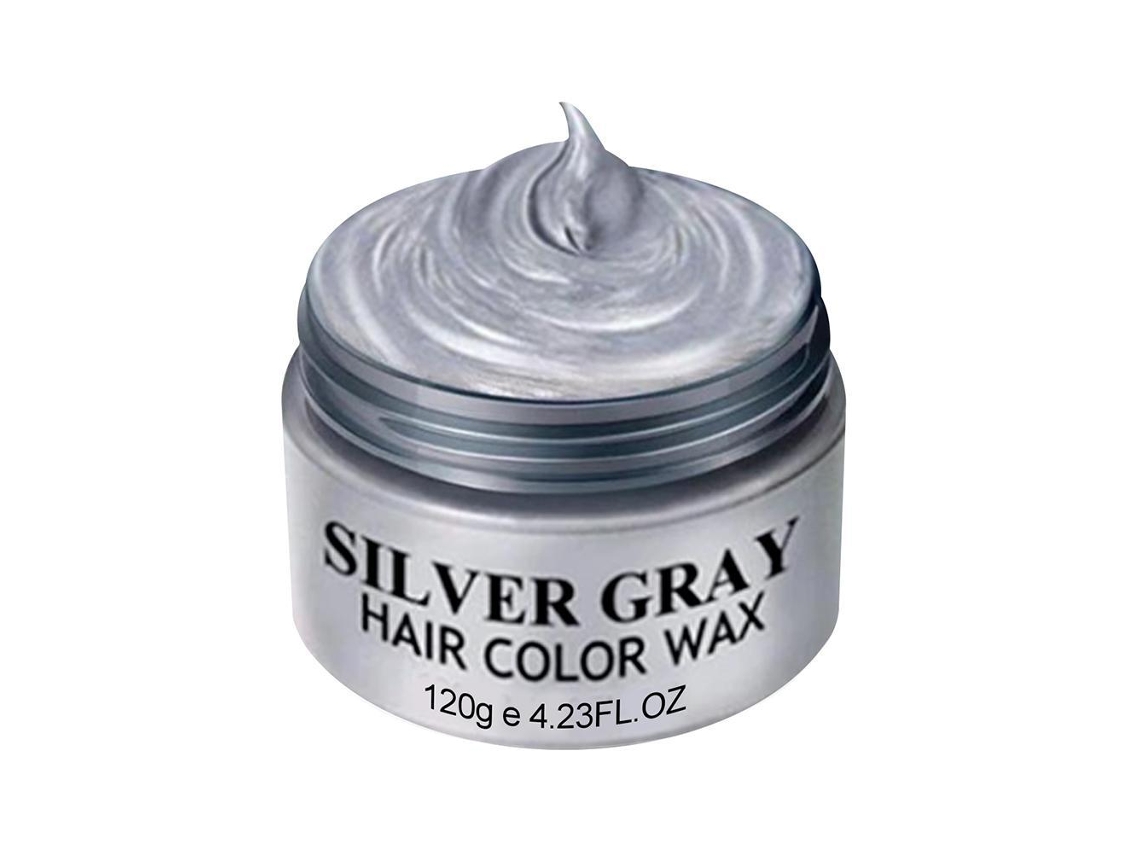 Cera Temporária De Cor Para Cabelo Prata Cinza - Cera De Modelagem E Tintura Para Homens E Mulheres