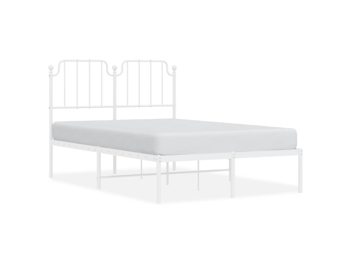 Bed Frame, Bed Frames Vidaxl Branco Aço (120 X 200 Cm)