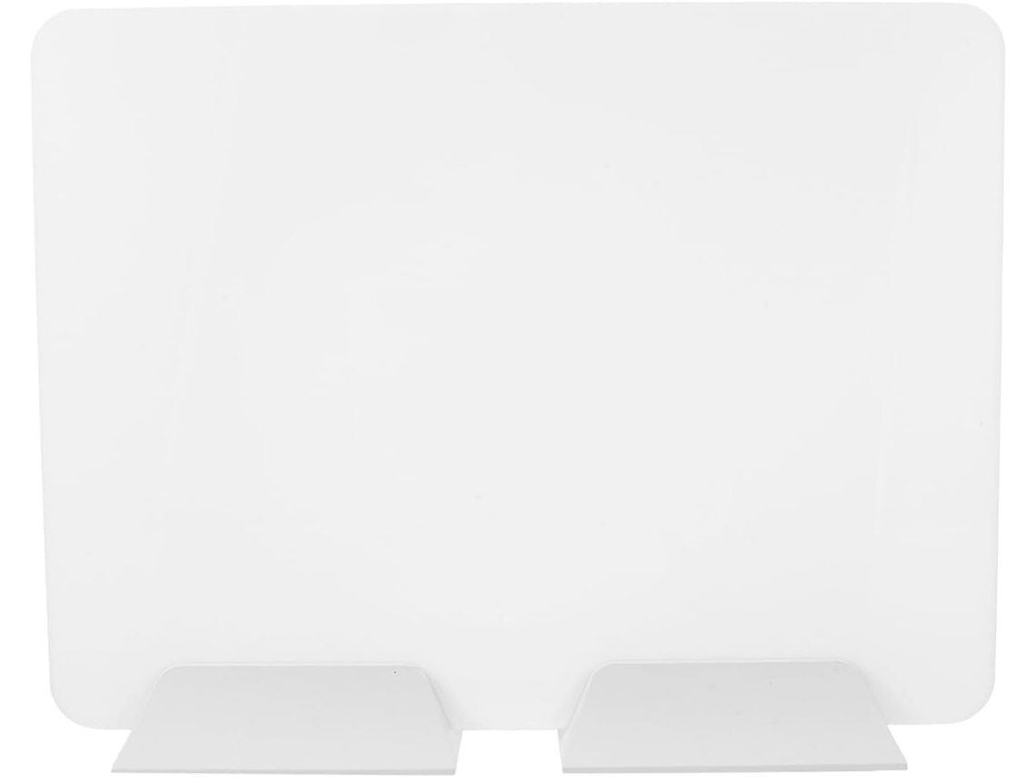 Painel de mesa portátil em acrílico branco para privacidade fora da mesa