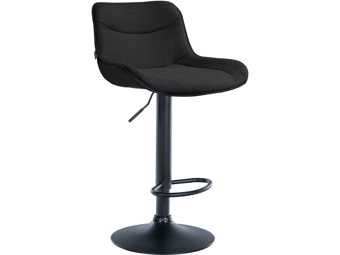 Banqueta giratória X1, formato ergonômico, costura decorativa em tecido preto, estrutura de metal preto 10_0005913