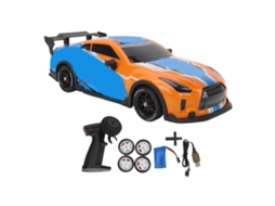 Mali carro de Controle Remoto de Drift 1:16 4wd com Luzes Led Velocidade Alta para Crianças Laranja Azul