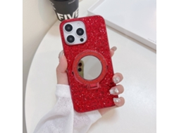 Suporte Casa Para Iphone 15 Pro Max Pele Sintética Vermelho