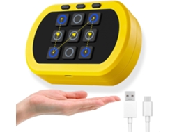Jogo da Velha Educativo Portátil, 5 em 1, Amarelo AQUAFORGE