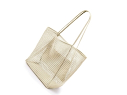 Bolsa de Praia Dobrável, Malha Feminina Bege AQUAFORGE