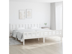 Estrutura De Cama 160x200 Cm Madeira Maciça Branco