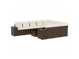 Garden Sofa Set, Garden Sofa Sets Vidaxl Marrom Rattan / Vime (n/a)