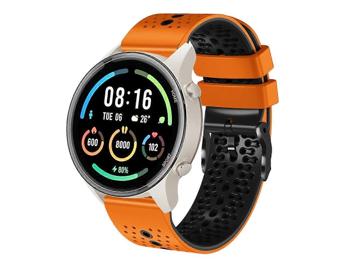 Pulseira De Silicone Perfurada Bicolor De 22 Mm Para Xiaomi Mi Watch Sport