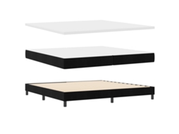 Conjunto 1 Cama Box Vidaxl Preto Veludo (200 X 200 Cm)