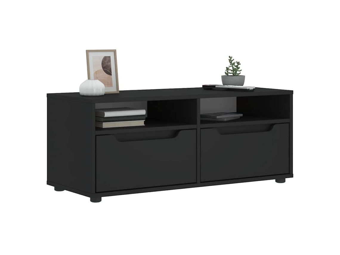 Móvel Tv Visnes Derivados De Madeira Preto 100x40x38 Cm Dkd Home Decor