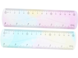 2 Réguas Flexíveis em PVC, 15cm, Macias e Duráveis, Ideais para Estudantes e Uso Não Secretário, para Desenho e Medição