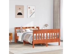 Cama Sem Colchão 140x190 Cm Pinho Maciço Castanho-mel