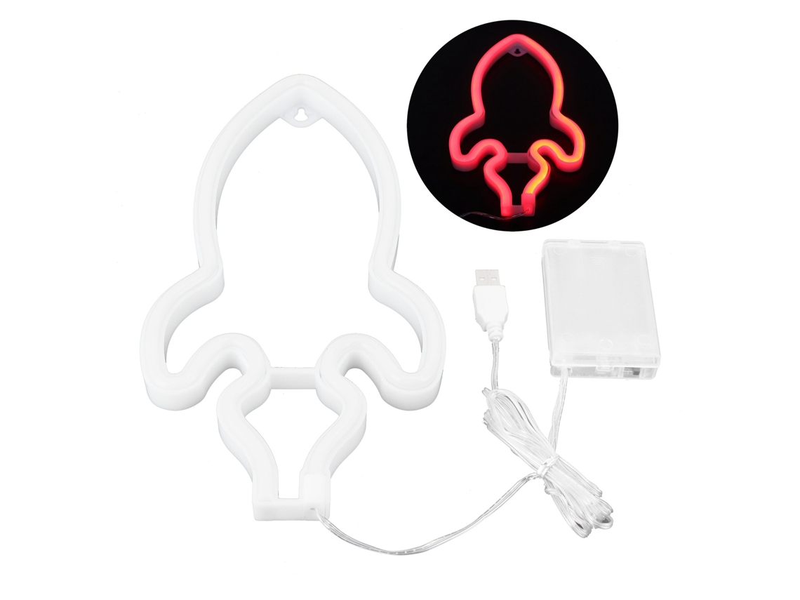 Rebe-lâmpada De Neon Led Em Forma De Foguete Inovadora Para Bebê Quarto Natal Casamento Festa Suprimentos Vermelho