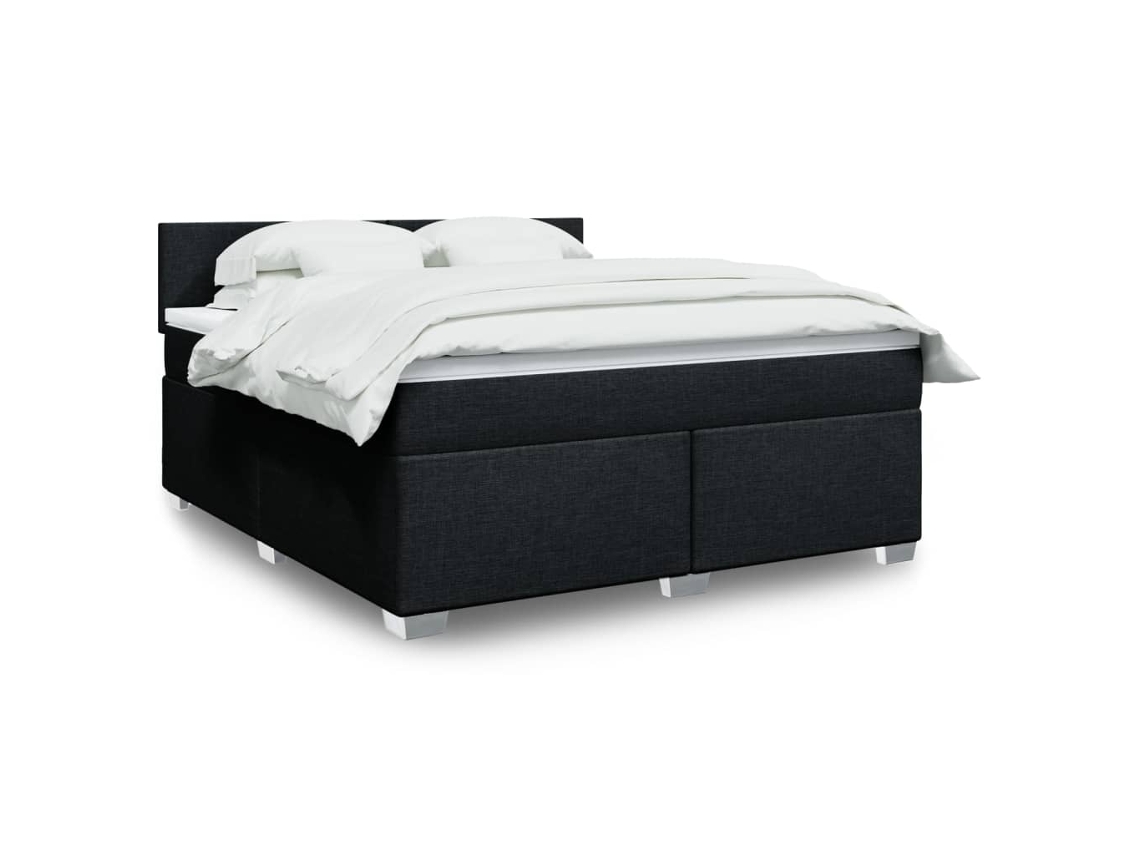 Vidaxl Cama Com Molas/colchão 180x200 Cm Tecido Preto