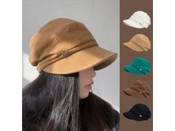 2026 gorro Beret Mujer Invierno Algodón Lana Suave Calientito Gorro Casual Pintora Koa Caqui