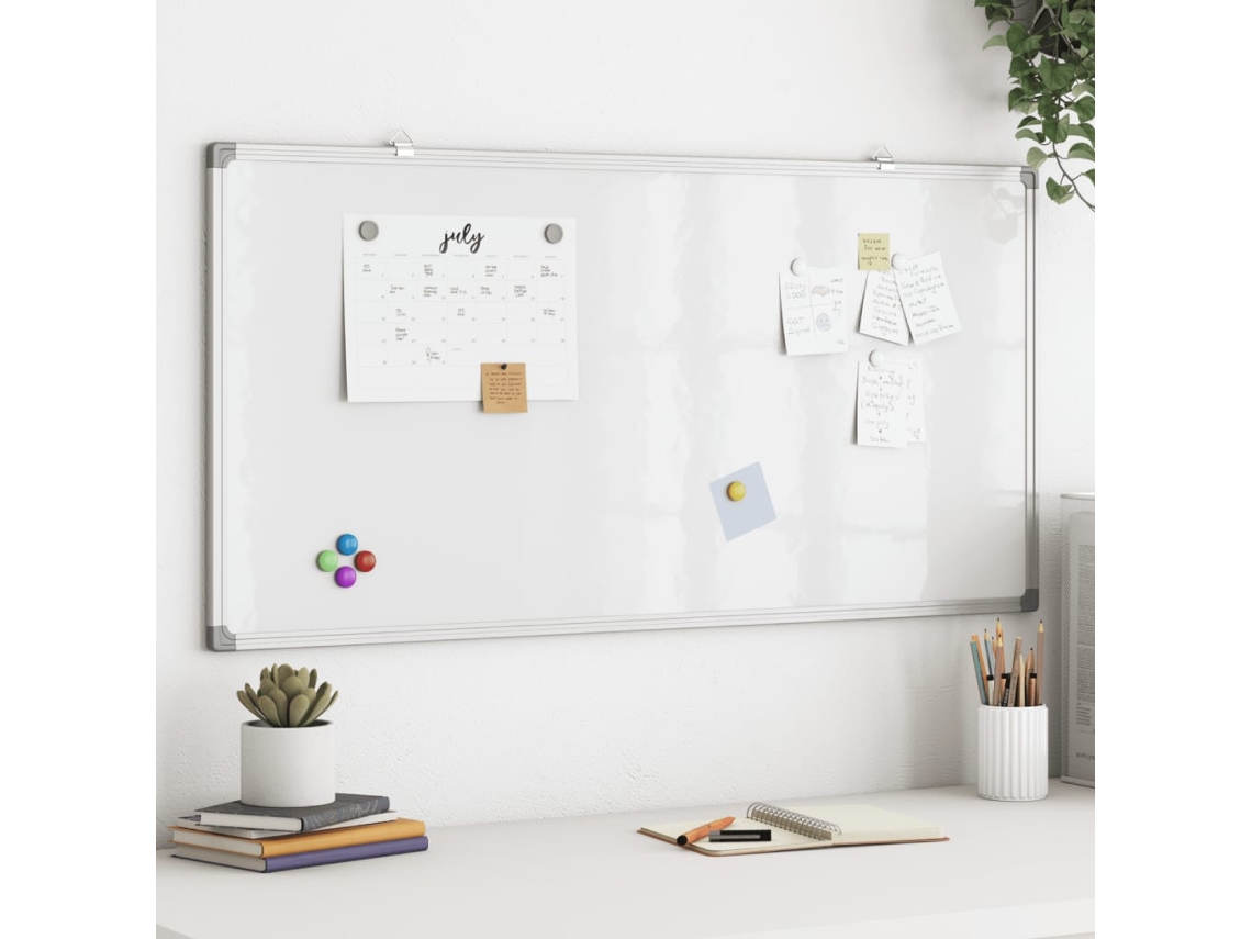 Vidaxl Quadro Branco Magnético 100x50x1,7 Cm Alumínio