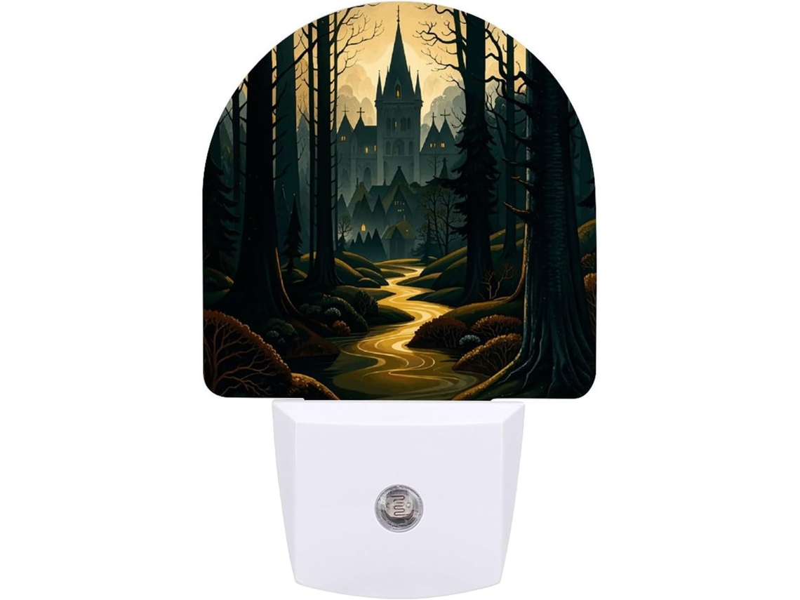 Luminárias De Parede Noturnas, Com Estampa De Castelo Gótico Escuro E Misterioso, Luzes Noturnas De Led Com Sensor