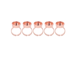 5pcs Copo Anel De Tinta Microblading Aço Inoxidável Pigmento Tatuagem Rose Gold Sem Partição