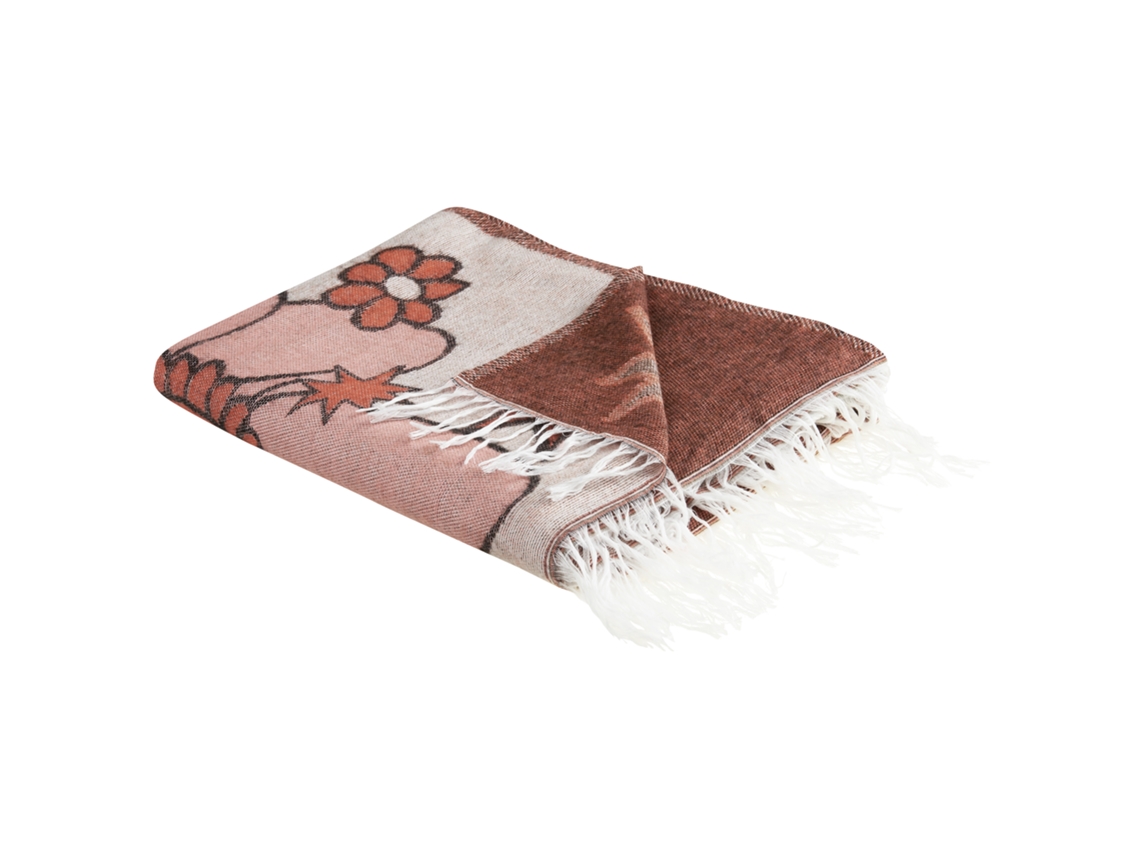 Manta Decorativa Beliani Darau De Acrílico, Poliéster Multicolor 130x170x1