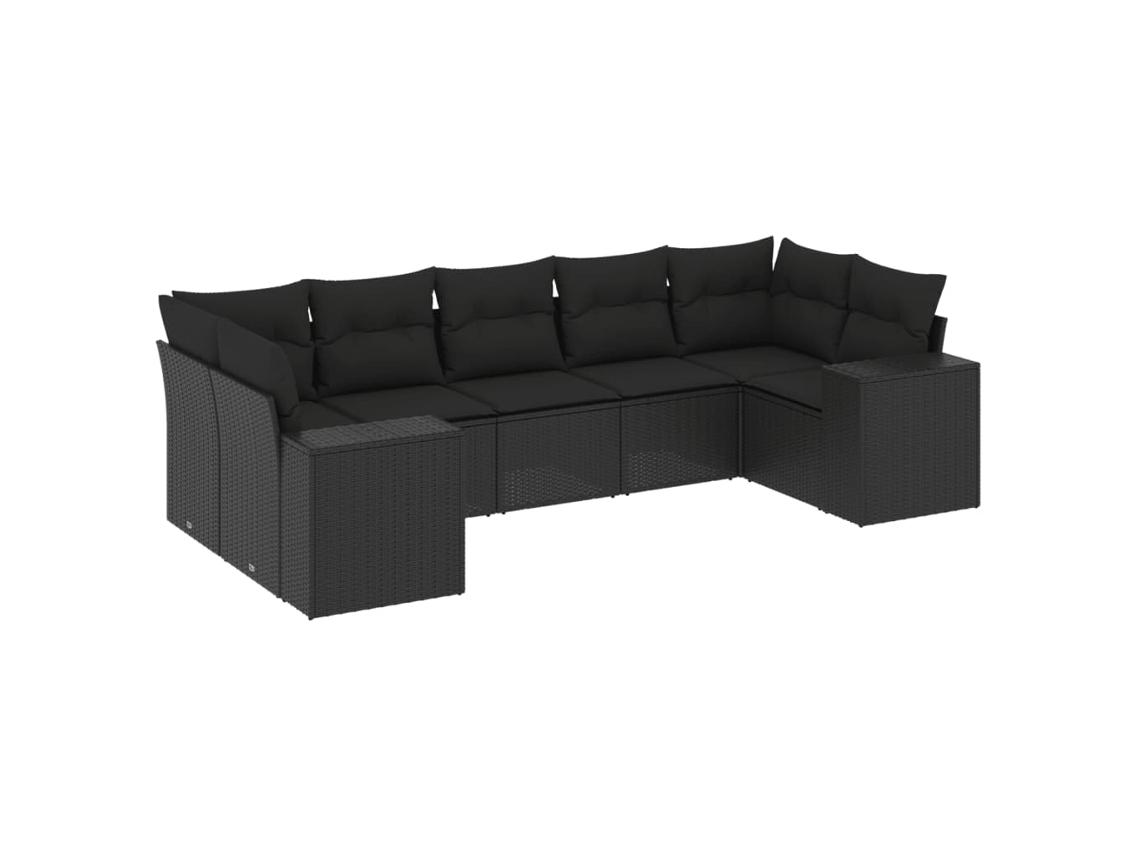Garden Sofa Set, Garden Sofa Sets Vidaxl Preto Rattan / Vime (n/a)