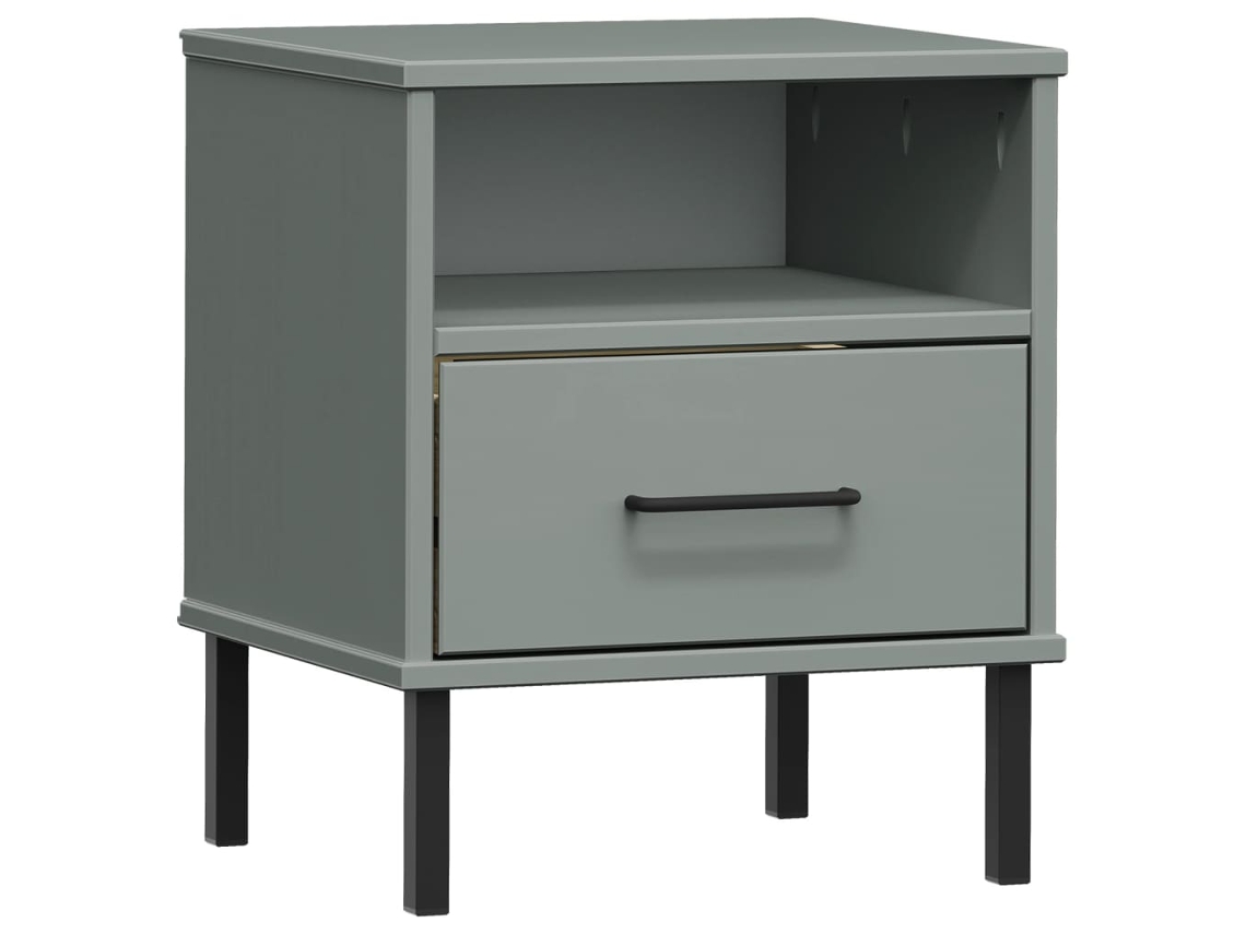 Bedside Cabinet, Bedside Cabinets Vidaxl Cinzeto Madeira De Pinho (n/a)