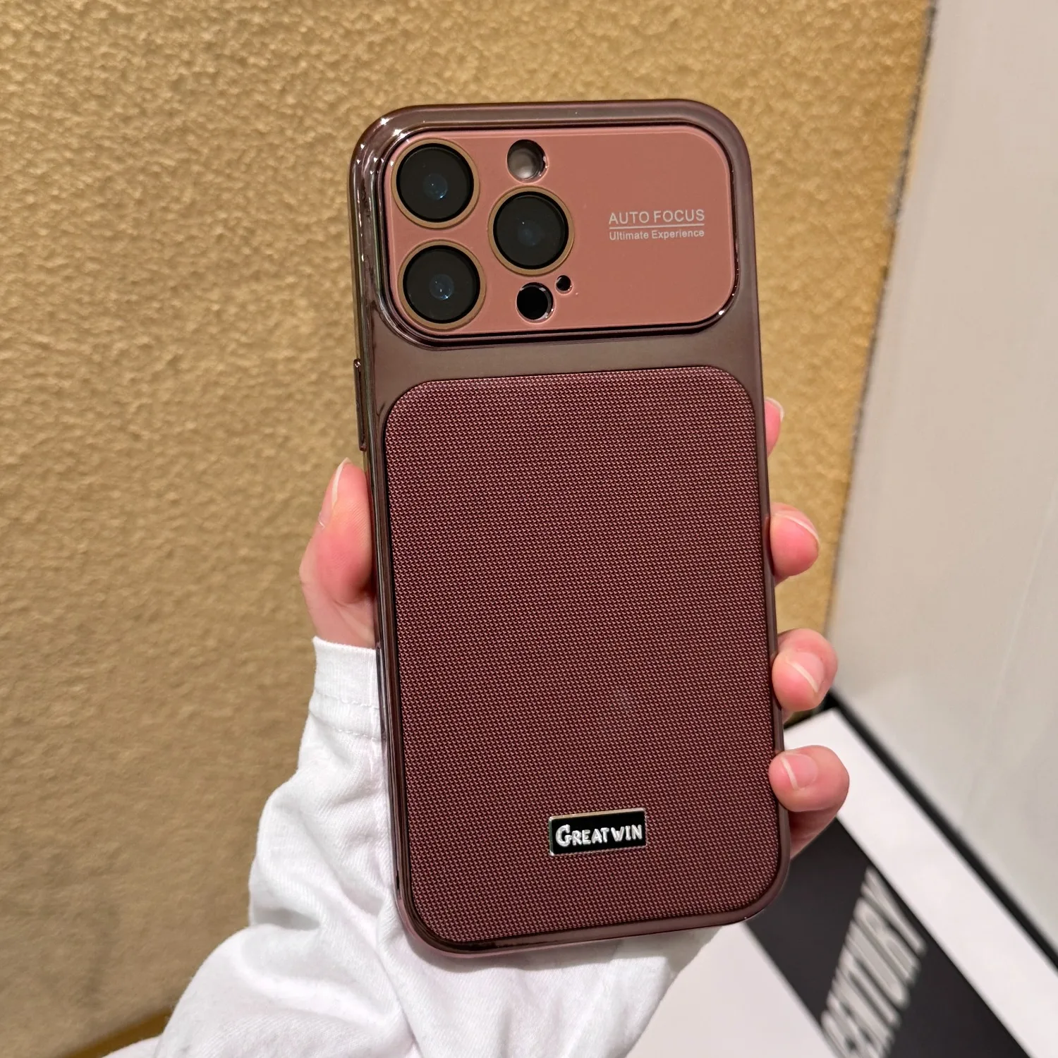 Capa Para Celular (marrom, Iphone 14 Pro Max), Resistente A Arranhões, Com Proteção Total Para A Lente.