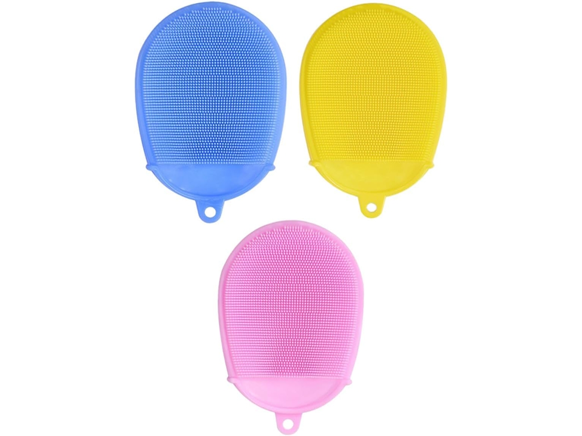 Conjunto De 3 Escovas Banho Plafope Para Meninos E Meninas, Silicone Macio, Escova De Massagem Esfoliante Suave Para