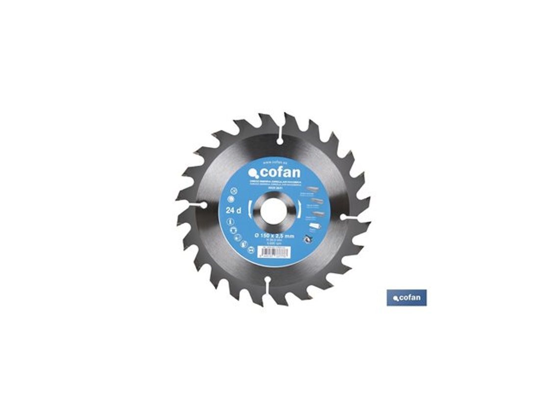 Disco De Serra Para Madeira Ø150 X 20mm, 24 Dentes Cofan