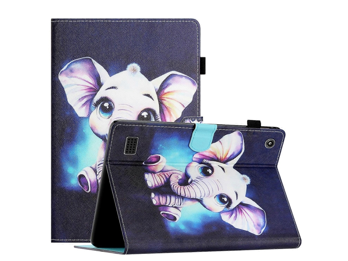 Capa de couro com costura colorida Webake para tablet Amazon Fire 7 (2019/2017/2015)
