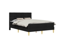 Estrutura de Cama com Colchão MAISON EXCLUSIVE Preto 140 X 190 cm Tecido