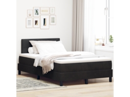Cama Box Com Colchão E Led Preto 120x200 Cm Veludo