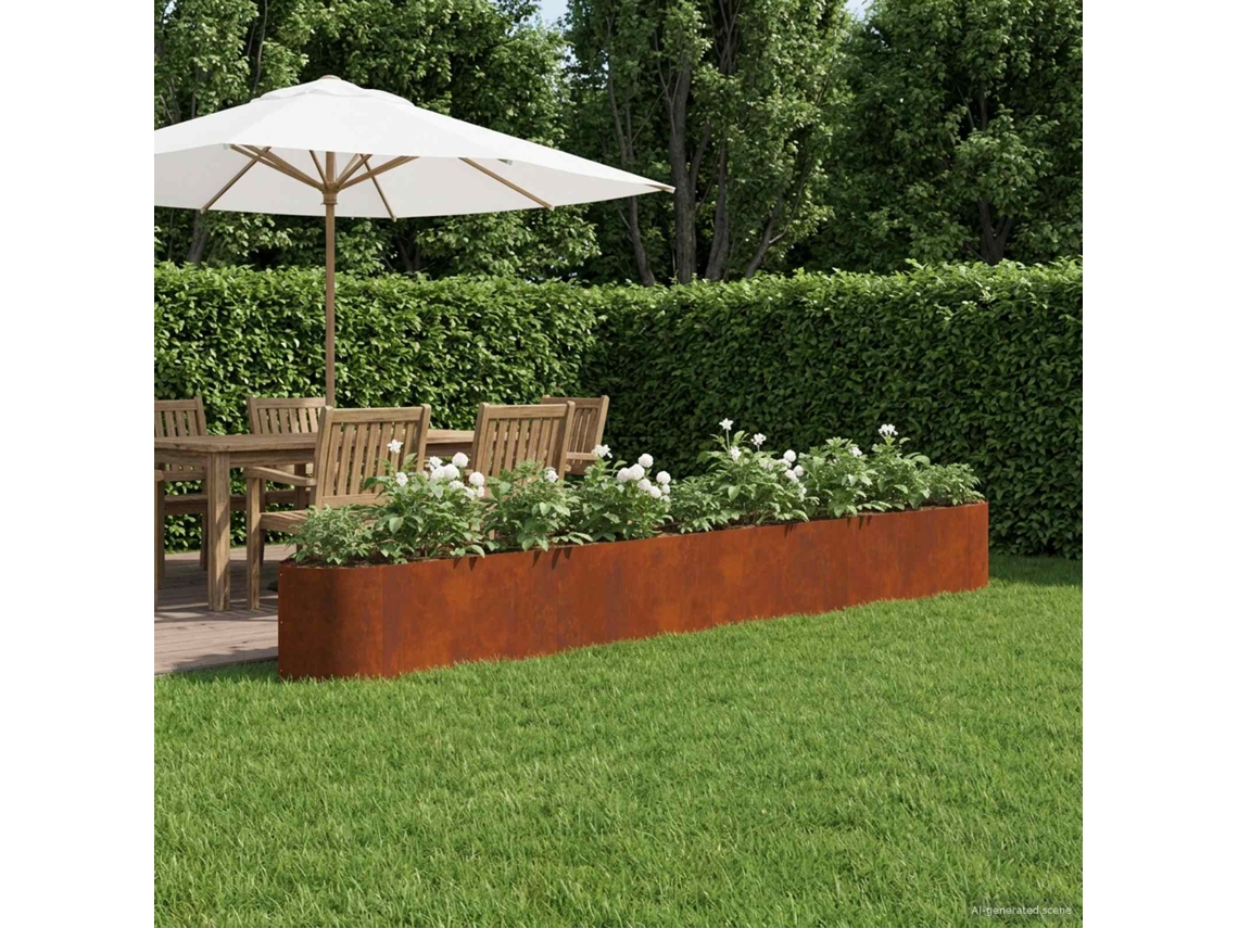 Vidaxl Cama De Jardim Elevada Aço Corten 380 X 40 X 40 Cm Aço