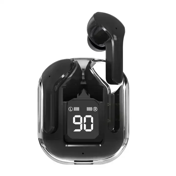FONES DE OUVIDO Bluetooth MDUG com visor digital, design intra auricular rosa