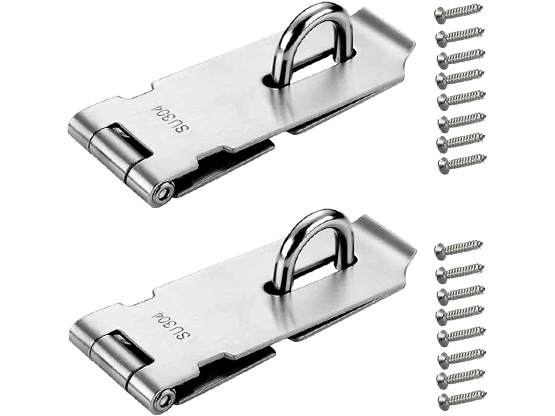 Fechos, Conjunto De 2, Fechadura De Porta Em Aço Inoxidável De 4 Polegadas Com Parafusos
