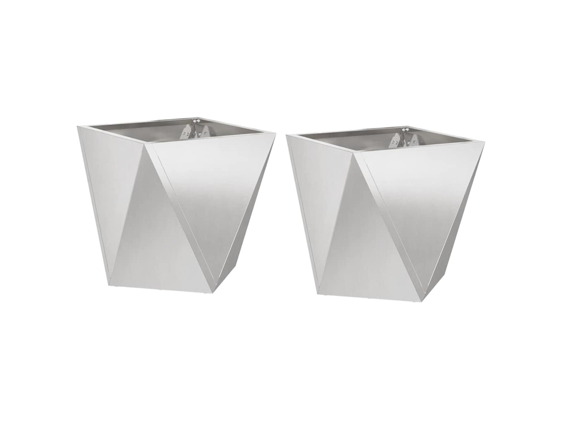 Floreira HARLANV1 em Aço Galvanizado prata 30x30x30 cm