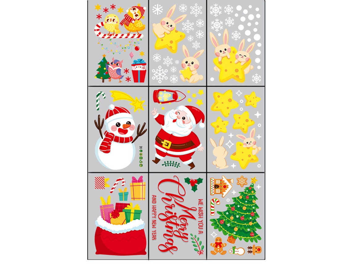 Adesivos De Natal Para Janelas, Adesivos De Neve Dupla Face Para Janelas, Adesivos De Natal Com Árvore E Rena Para Janelas-aquaforge
