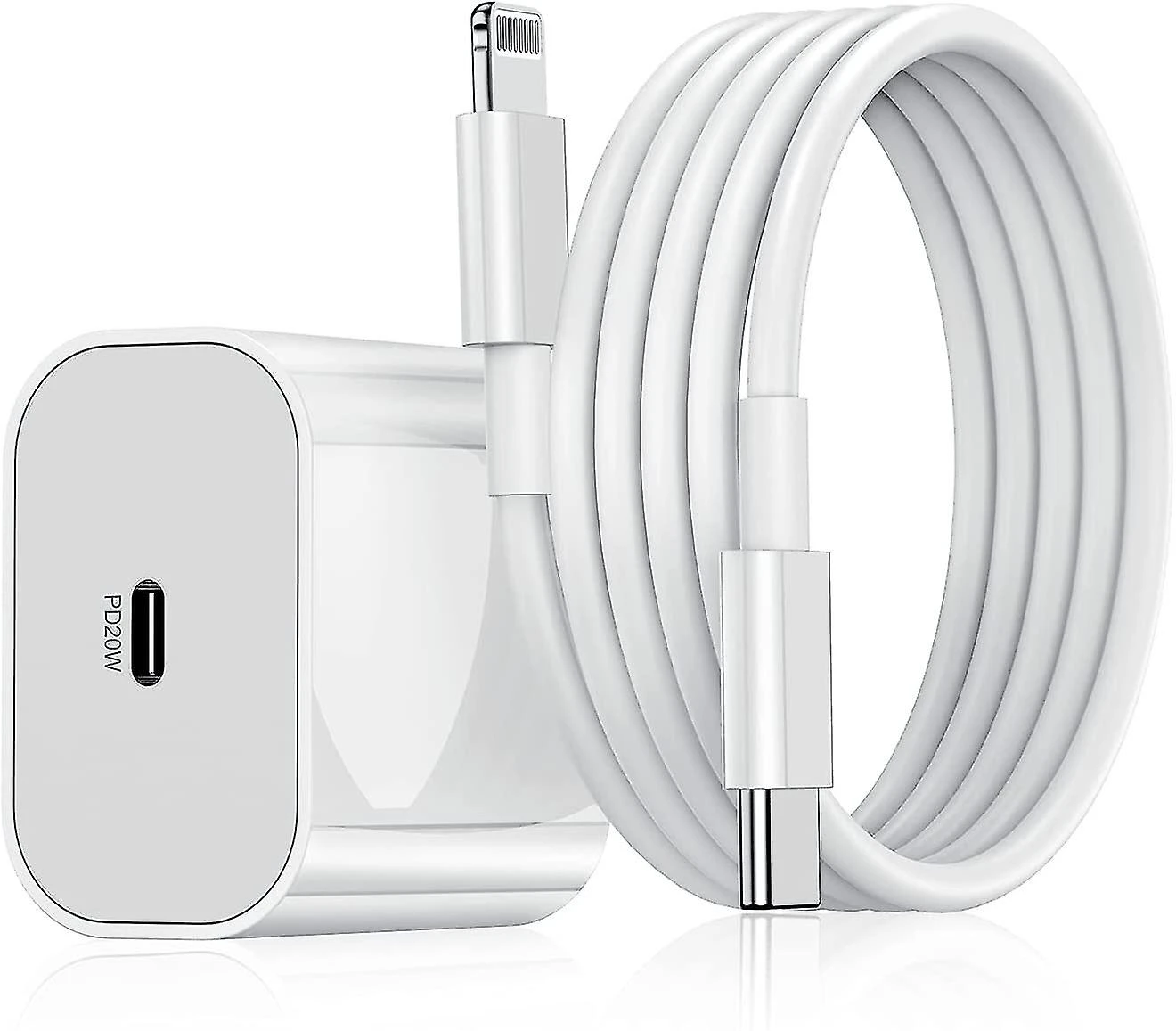Carregador Rápido, 20w, Com Cabo, 2 M, Branco, Telemóvel E Tablet