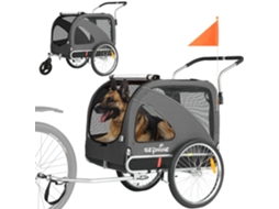 Trailer Pet SEPNINE 10202b Dobrável 40kg À Prova D'água 50cm Cinza