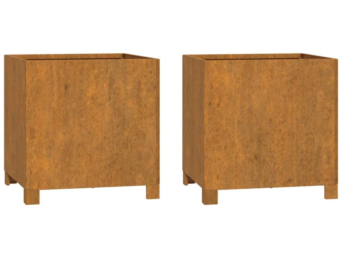 Planter, Planters Vidaxl Marrom Aço (40 X 40 X 40 Cm)