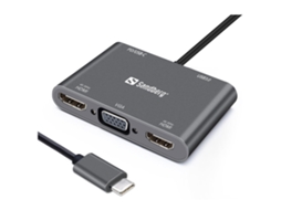 Hub SANDBERG Duck Usb-C - 2x HDMI - 1x VGA - USB - PD