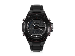 Reloj Hombre Analógico Y Digital Luz De Fondo Deporte Redondo Negro