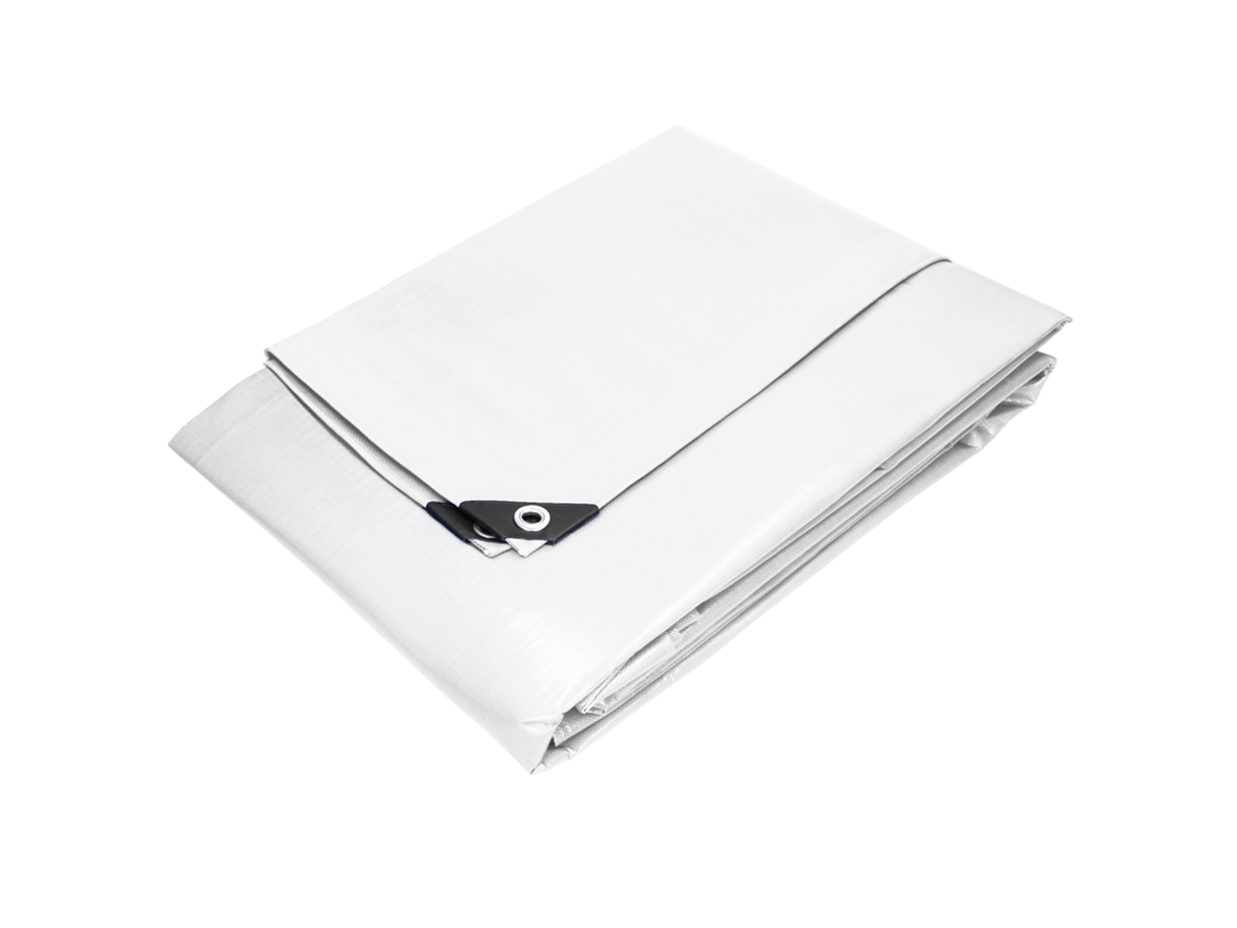 Encerado com Ilhós 8X12 M 260G/M² Branco Feito de Polietileno ECD