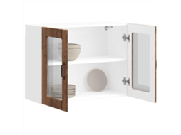 Vidaxl Armário De Parede De Cozinha Porta Vidro Lucca Madeira Velha