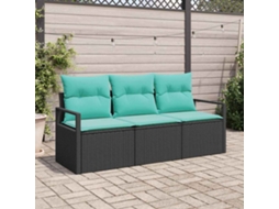 Vidaxl Conjunto De Sofás 3 Unid. Preto Vime Pe