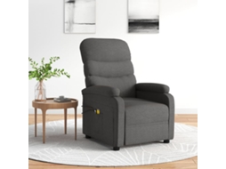 Vidaxl Poltrona De Massagens Elétrica Tecido Cinza-escuro