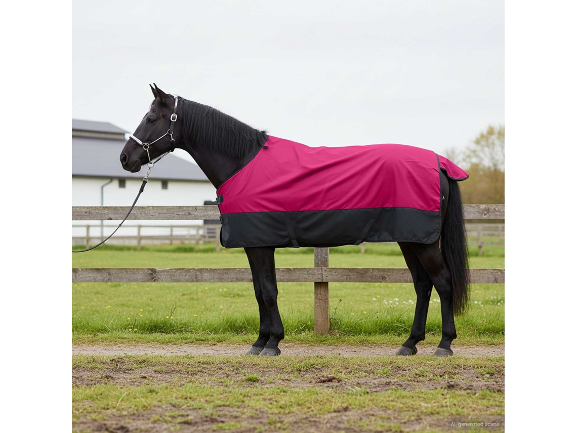 Vidaxl Cobertor De Cavalo Rosa E Preto 105 Cm Poliéster