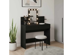 Vidaxl Mesa De Vestir Com Gaveta Carvalho Preto 100 X 40 X 130 Cm