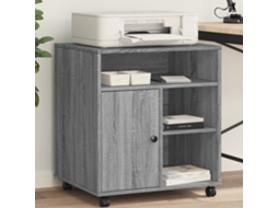 Vidaxl Suporte Para Impressora Com Rodas 60x50x67 Cm Cinzento Sonoma