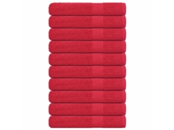 Vidaxl Toalhas Frogn 10 Pcs 100x200 Cm 360 G/m² Vermelho